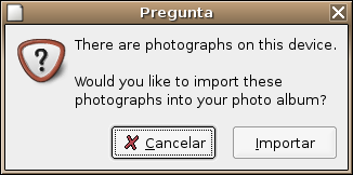 Diálogo que sale automático al enchufar la cámara